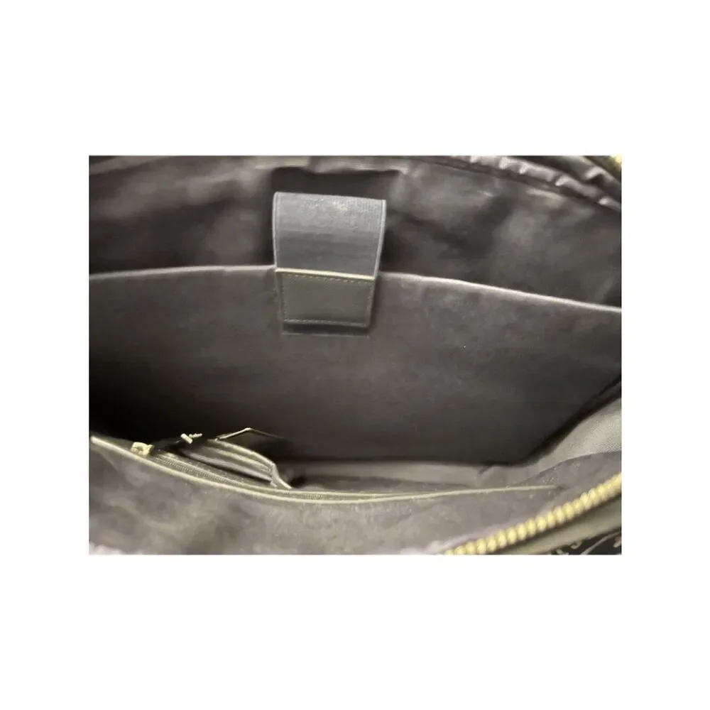PEDRO Navy Blue Leather Briefcase Shoulder Bag Computer Padded Travel NWT